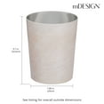 thumbnail image 3 of mDesign Small Round Metal 1.7 Gallon Wastebasket/Trash Can, Stone Print - Beige, 3 of 6