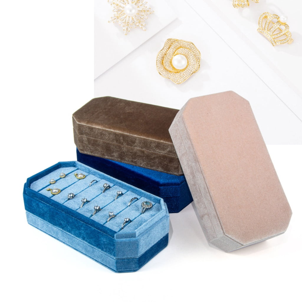 Portable Jewelry Box Velvets Jewelry Storage Case Elegant Jewelry Organizer Velvets Material for Storage and Display