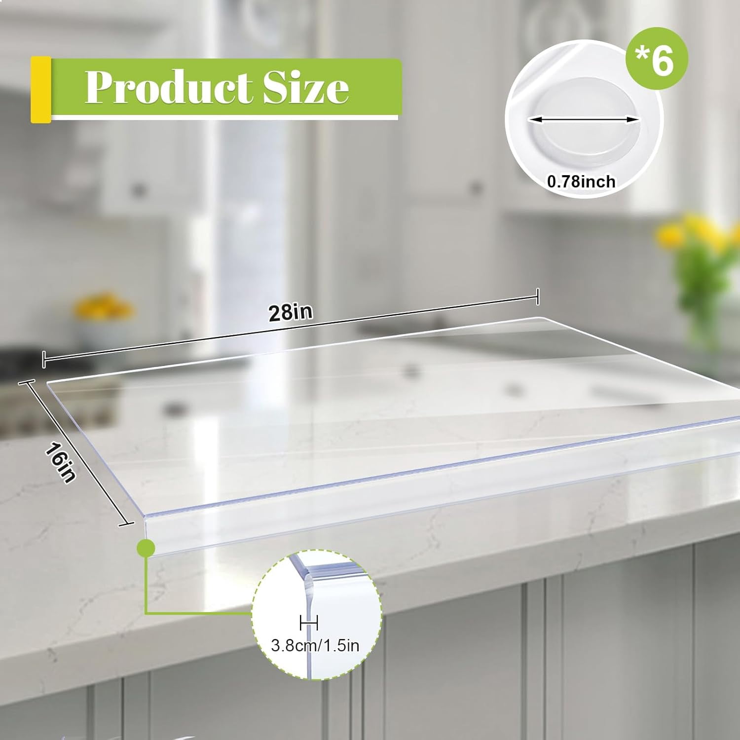 Large Acrylic Cutting Board with Lip Non Slip 30"L X 20"W Clear Cutting Board Chopping Acrylic Countertop Protector Cover Shatter Resistant for Home Restaurant Kitchen Sink Stove