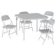 thumbnail image 1 of Mesa y sillas plegables para niños con tapicería de cuerina y estructura metálica duradera, set de actividades infantil multiusos portátil para comer, manualidades o aprender, ahorra espacio, 1 of 8