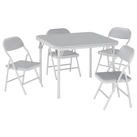Gaderth 5 Piece Set Folding Table and Chairs Set, Kids Table and 4 Chairs Set, Children Multi-Activity Table, Boys and Girls Activity Table and Chairs Set for Dining Room, Daycare, Classrooms