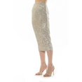 thumbnail image 3 of Women's ALEXIA ADMOR Ana Midi Sequin Pencil Skirt with Full Back Expose Color: Silver Size: 12, 3 of 4