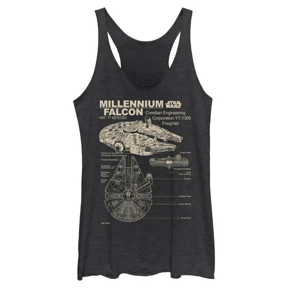 Womens Star Wars Corellian Freighter Racerback Tank