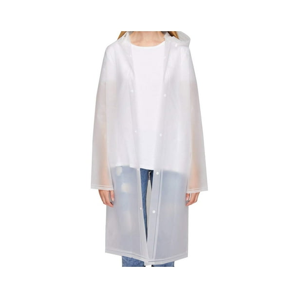 Chubasquero de EVA transparente para mujer, ponchos impermeables para la lluvia, ropa impermeable larga, impermeable ligero con capucha, para viajes, pesca, senderismo, uso diario, tamaño grande