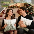 thumbnail image 6 of Christmas Tree Pillow Covers 18x18 Inch Set of 2 Green Christmas Rustic Decorative Throw Pillows Covers for Couch Sofa Winter Holiday Decor, 6 of 6