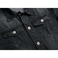 thumbnail image 3 of LZLER Mens Black Jean Jacket Ripped Casual Jeans Jacket, 3 of 5