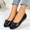 thumbnail image 2 of SuTry Women's Round Toe Flats PU Leather Bow Detail Slip On Comfortable Lightweight Color Block Casual Walking Office Shoes(41), 2 of 9