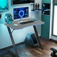 thumbnail image 7 of YRLLENSDAN Gaming Desk Z Shaped 39in Computer Gaming Workstation Ergonomic Gaming Table with Headphone Hook for Game Players, Blue, 7 of 7