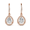 Rose Gold, variant on Cate & Chloe Isabel 18k White Gold Plated Dangle Earrings with Simulated Diamond Crystals for Women