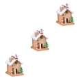 thumbnail image 2 of Guardoinrt Christmas Village Landscape Tabletop Figurine Christmas for Yellow Small 3Set, 2 of 6
