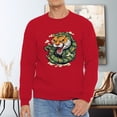 thumbnail image 5 of Men's 330g 100% Cotton Ttiger Head  Pattern Dropped Shoulder Crew Neck Sweatshirt, 5 of 15