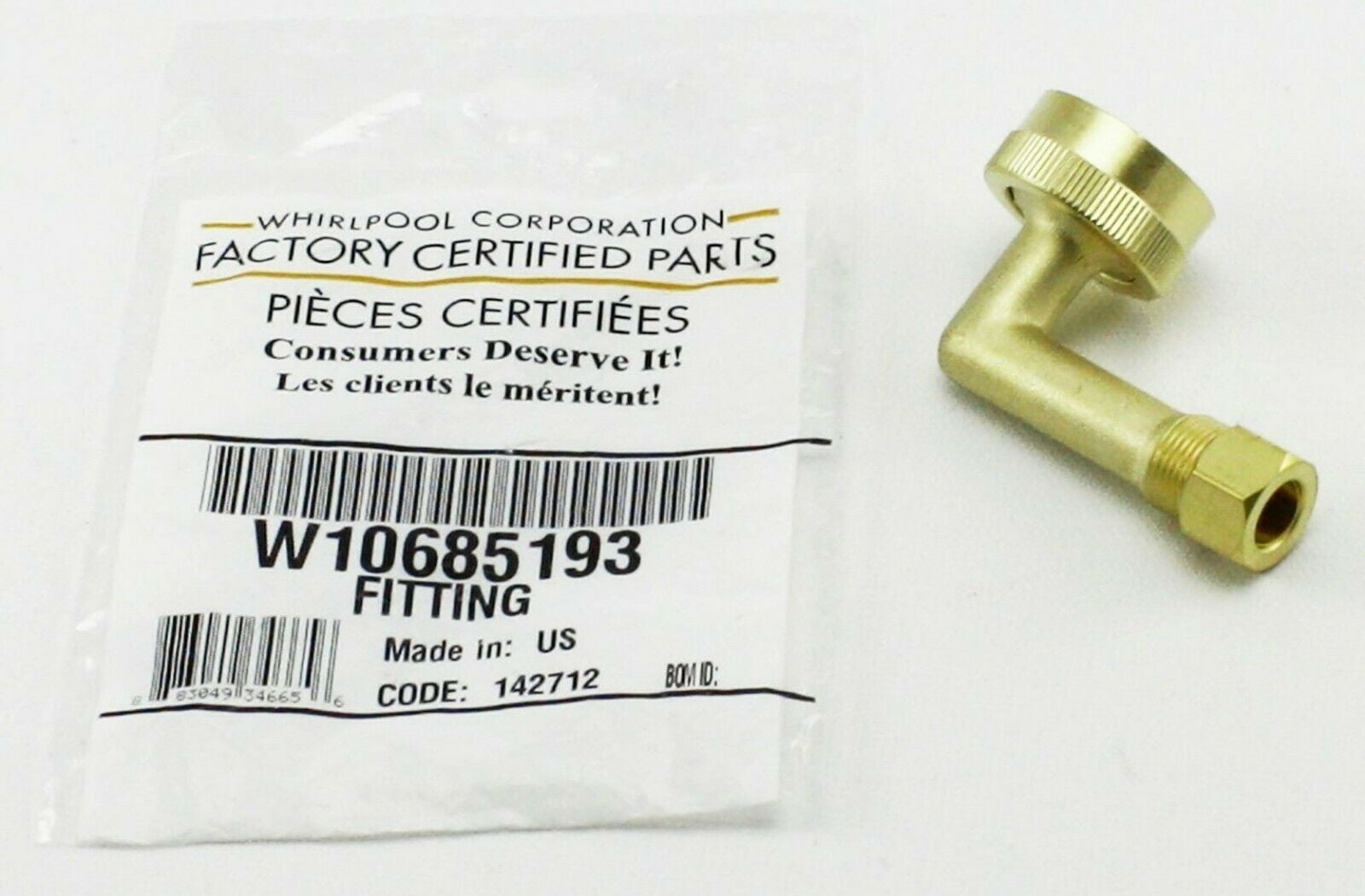 W10685193 Whirlpool Fitting NON-OEM W10685193 ER34FHT W10273460 