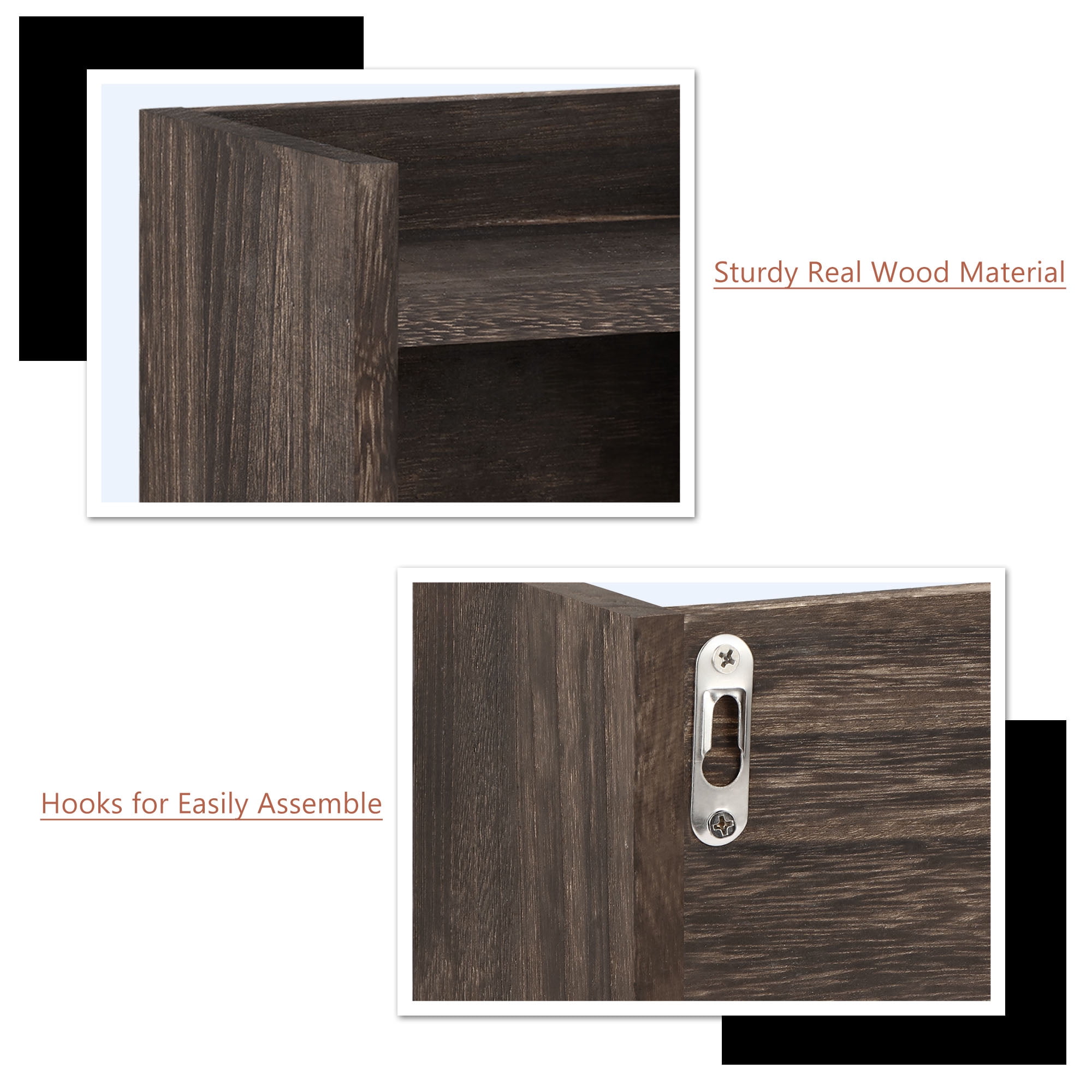 Wood Toilet Paper Holder with Shelf, Farmhouse Toilet Paper Holder, Bathroom Toilet Paper Roll Accessories, Rustic Brown