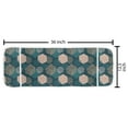 thumbnail image 2 of Leopard Microwave Oven Cover, Hexagons in Various Stripes Strokes and Blobs, Water Resistant Organizer with Pockets for Kitchen, 36" x 12", Dark Teal Pale Salmon, by Ambesonne, 2 of 4