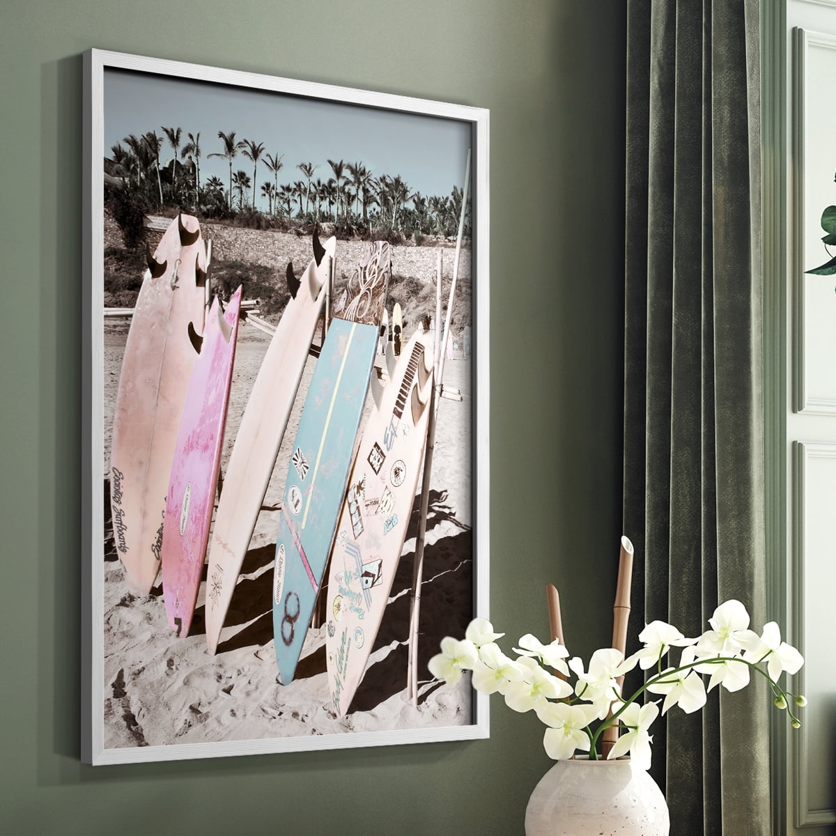 Wave Ready Framed Print in White Solid Wood 8 x 10 Framed Print