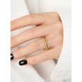 thumbnail image 2 of 1pc Sterling S925 Silver Vintage Simple Fashion Luxury Double Layer Plated with 14K Gold Finger Ring For Women Girl Daily Life Party Jewelry Gift, 2 of 4