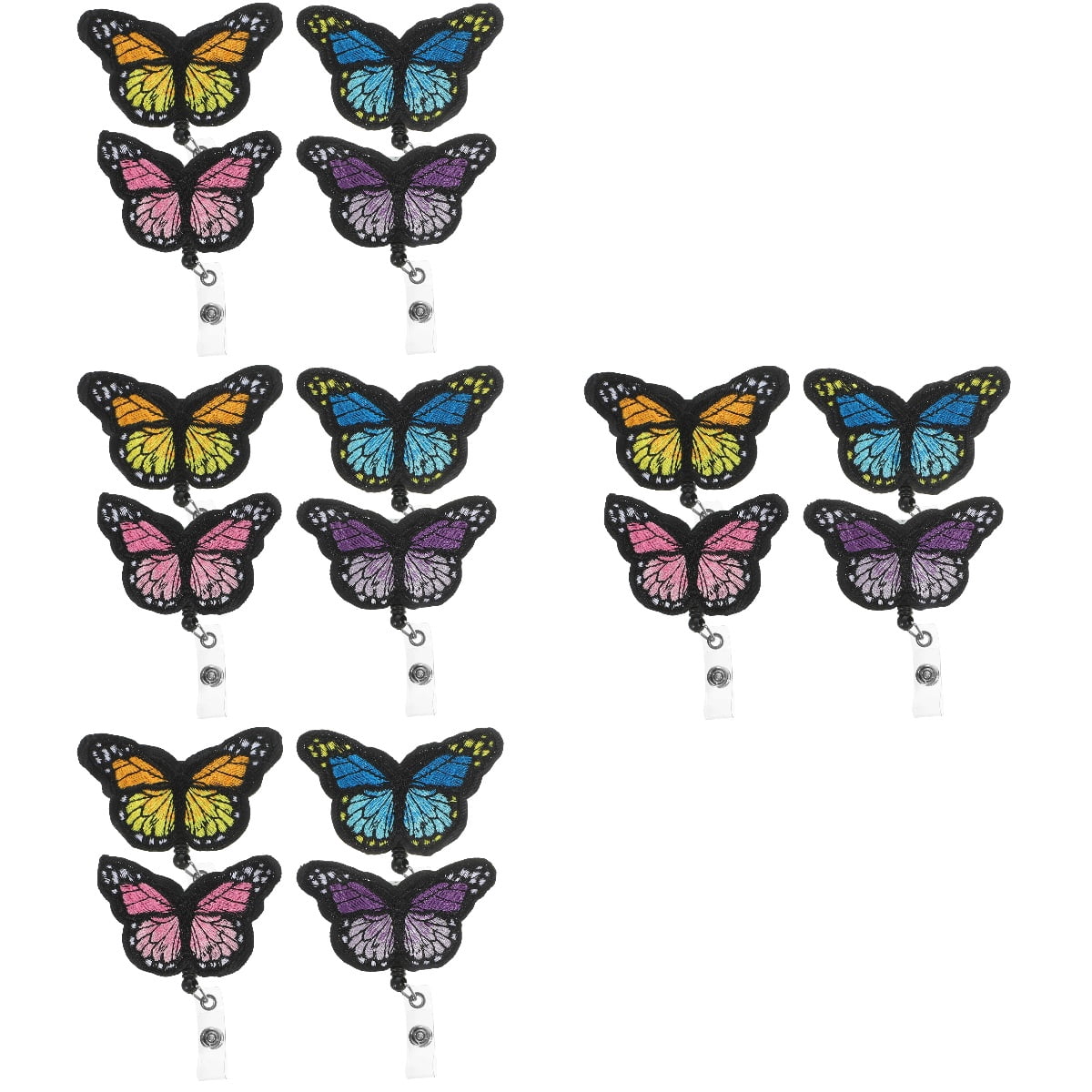 unbranded 16 Pcs  Practical Badge Holders Butterflies-Shaped Cards Buckles Id Cards Clips Adorable Badge Clips