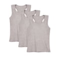 thumbnail image 2 of UACY Girls Tank Tops 3 Pack Cotton Soft Everyday Basics for Little Kids Sleeveless Camisole Undershirts Crew Neck (Grey, 7-8 Years), 2 of 8
