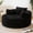 Black-Side pocket, variant on ClinQ 55" Oversized Round Chaise Lounge Chair Indoor, 2.5CM Corduroy Chair with 3 Pillows, Modern Sleeper Boneless Couch, Accent Chair for Living Room or Bedroom, No Assembly Required, Brown