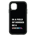 thumbnail image 1 of DistinctInk Custom SKIN / DECAL compatible with OtterBox Defender for iPhone 11 Pro (5.8" Screen) - In a Field of Horses, Be a Unicorn - Rainbow, 1 of 5