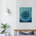 thumbnail image 3 of ONETECH  Mandala Wall Art Teal Artwork Pictures Blue Boho Decor Flowers Canvas Prints Aqua Geometric Paintings Home Decor Framed for Bedroom Office Bathroom Living Room, 3 of 4