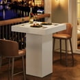 thumbnail image 2 of Tribesigns 31.5" Square Bar Table, Modern Counter Height Kitchen Dining Table,Wooden Pub Cocktail Tables for Dining Room, White, 2 of 9