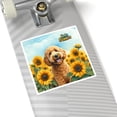thumbnail image 4 of Goldendoodle Hello Summer Sunshine Sunflowers Spring Retro Vintage Vinyl Sticker Doodle Dog Lover Gifts Idea Waterproof Decal Art Decor - 00008, 4 of 5
