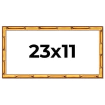 23x11 Frame Gold Bamboo Solid Wood Picture Frame | 1 Inch Moulding Width | Interior Frame Depth
