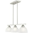thumbnail image 6 of 6.5 inch 3 Light Brushed Nickel Island with Satin Glass Shade, 6 of 7