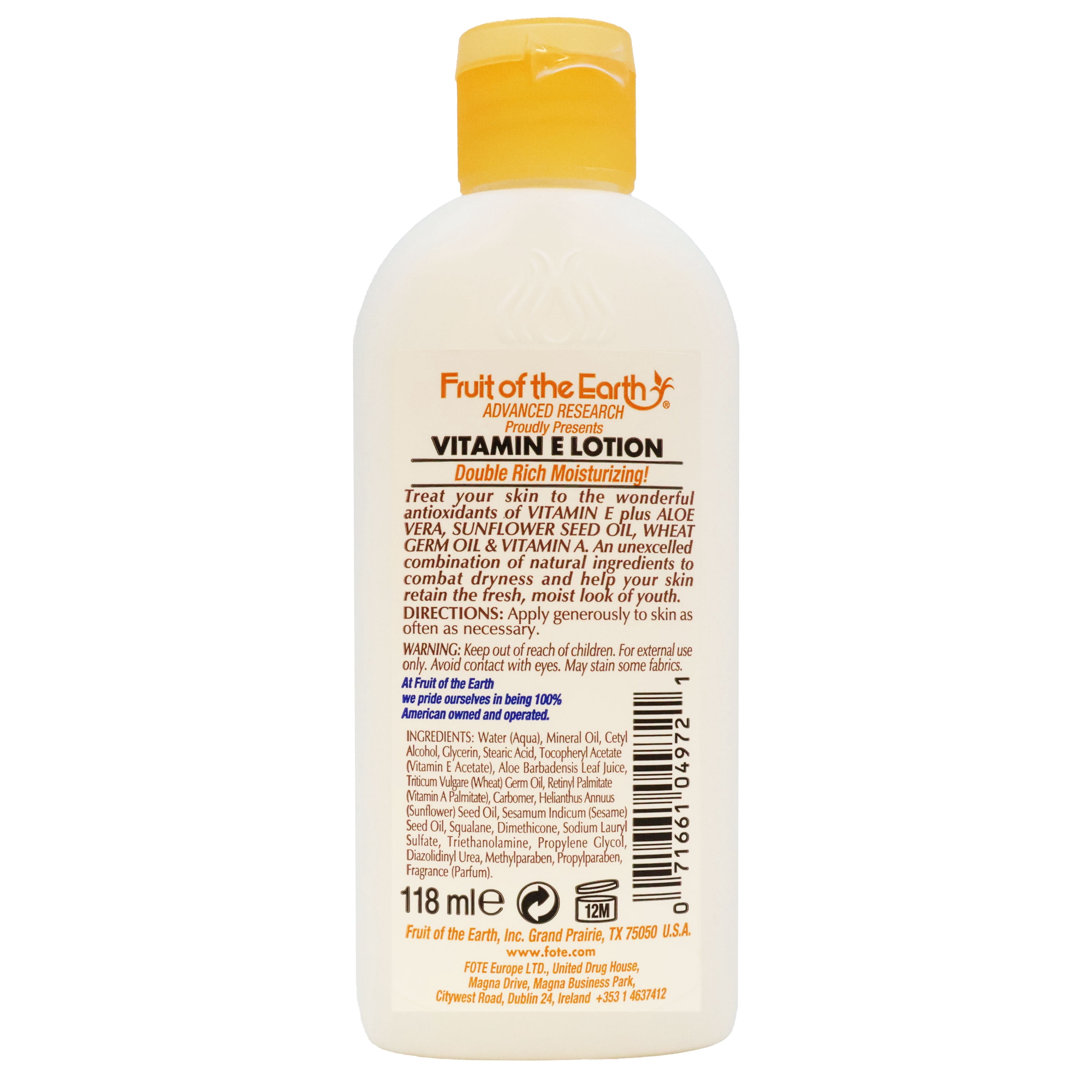 Fruit of the Earth, Skin Care Body Lotion, 4 Oz, Vitamin E