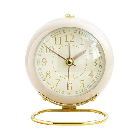 BallsFHK Metal Alarm Clock Creative Silent Children's Electronic Alarm Clock Simples Living Room Bedroom Student Night Light Timing Clock