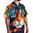 thumbnail image 2 of Cat Men's Hawaiian Button Down Short Sleeve Casual Printed Summer Beach Unisex Shirt, 2 of 6