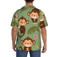 thumbnail image 5 of Wukai Monkeys Swinging from Palms Men's Casual Short-Sleeve Button Down Shirt - Lightweight Summer Dress Shirt for Daily Wear-Medium, 5 of 7