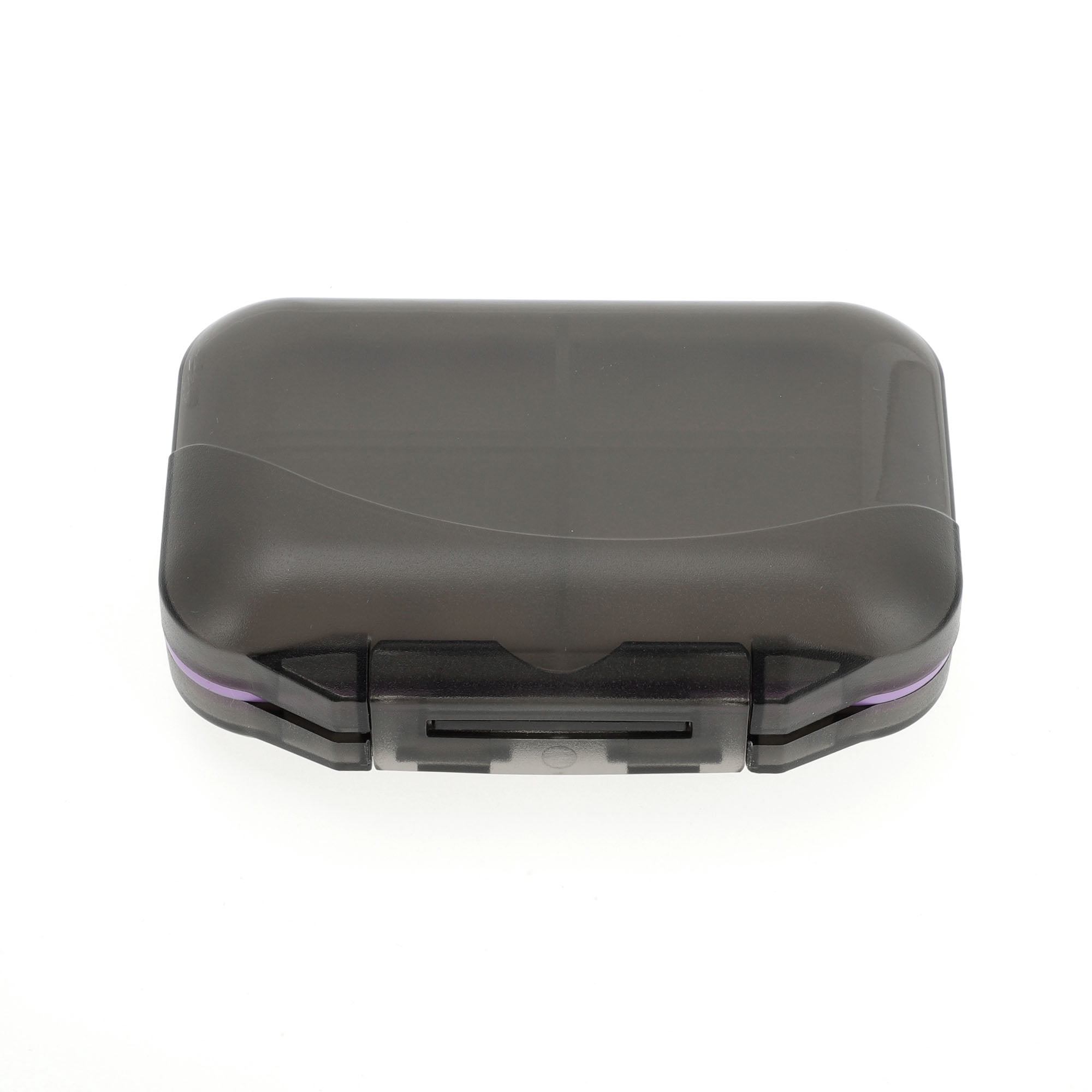 Unique Bargains 7 Grids Double Layers Portable Pill Box 1 Pc Gray, Purple