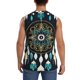 thumbnail image 4 of Balery Boho Dreamcatcher Camisetas sin mangas para hombre, absorbe la humedad y protege contra el mal olor.-Small, 4 of 7