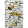 thumbnail image 4 of Kingston Brass KBX8137DKL Kaiser Three-Handle Tub and Shower Faucet, Brushed Brass, 4 of 5