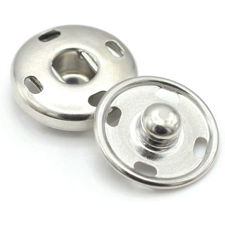 20 Sets Metal Snap Buttons Nickel Brass Sew On Snap Fasteners (10mm ...