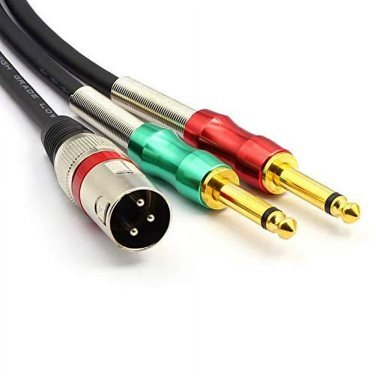 SiYear XLR 3 Pin Male to Double 6.35mm 1/4 TS Male Y Splitter Cable, Dual  Mono Male (1/4 inch) 6.35mm to XLR Male Plug Stereo Microphone