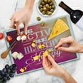 thumbnail image 4 of Fitness Cutting Board, Typographic Design with Be Active Be Healthy Be Happy Words, Decorative Tempered Glass Cutting and Serving Board, Large Size, Fuchsia White Peach, by Ambesonne, 4 of 5