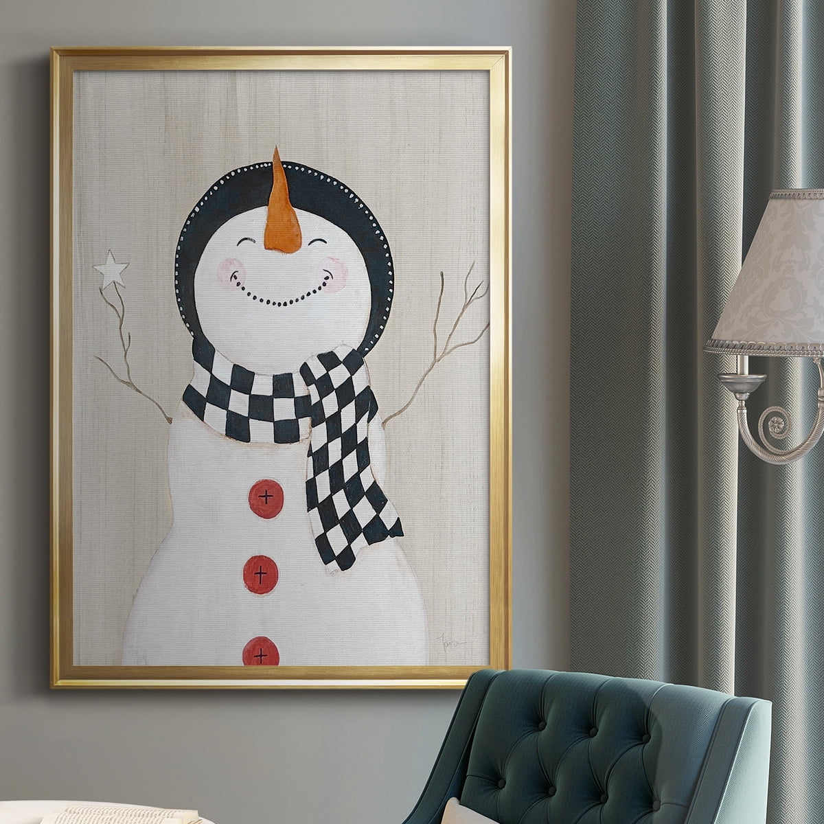 Festive Snowman II Premium Classic Framed Print - Ready to Hang