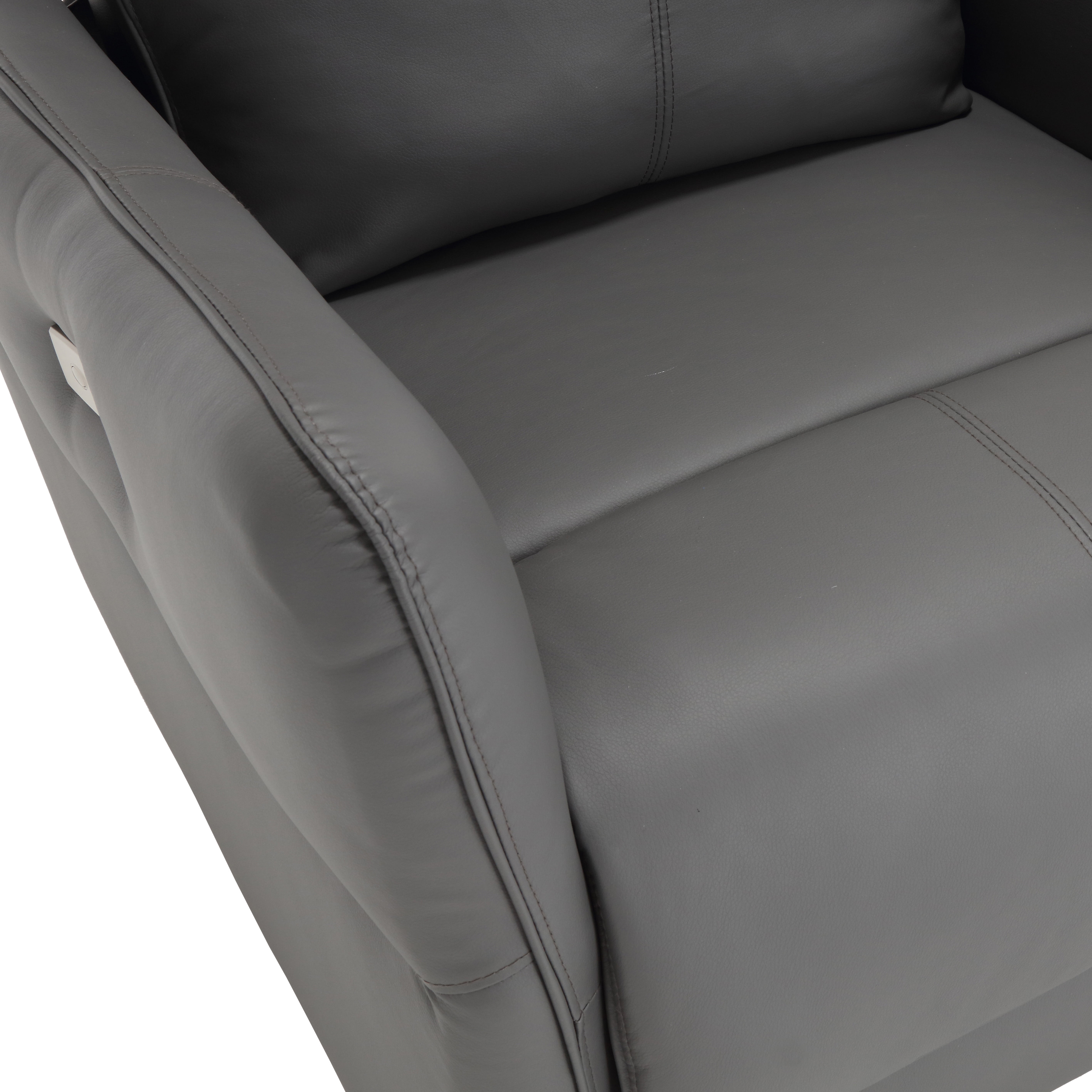 MINCETA Power Recliner Chairs,Modern Upholstered 270 Swivel Nursery Rocker Glider Recliner for Living Room,PU Leather in Gray