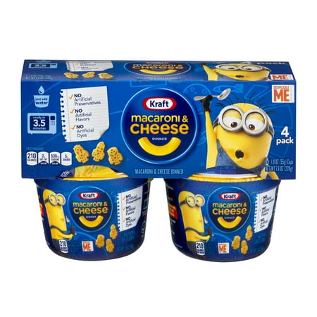 Kraft Macaroni & Cheese Dinner Despicable Me Shapes - 4 PK, 1.9 OZ