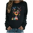 thumbnail image 2 of Wancir Womens Christmas Sweatshirt Funny Reindeer Snowman Crewneck Xmas Holiday Long Sleeves Pullover Tops, 2 of 4