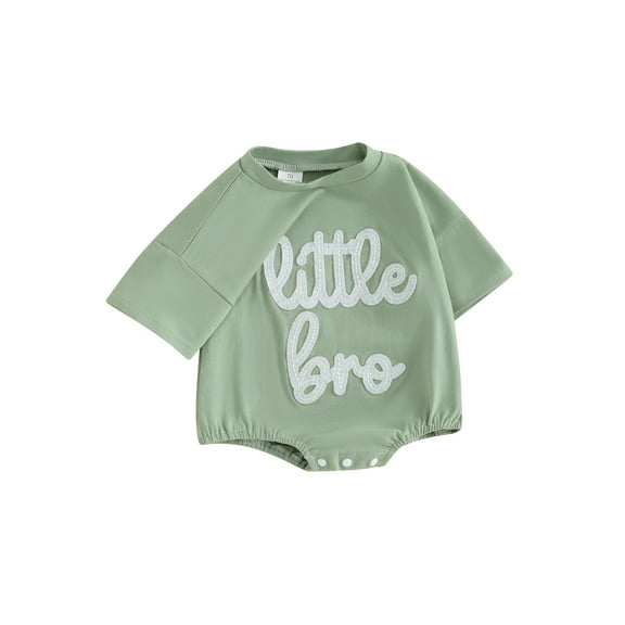 FEORJGP Toddler Boy Girls Summer Daily Clothes Newborn Baby 0-2Y Crew Neck Romper Letter Print Short Sleeve Jumpsuit Casual Cute Daily Set