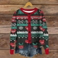 thumbnail image 2 of Wiyuqeen Women's Christmas Knit Cardigans Crewneck Button Down Ribbed Cardigans Long Sleeve Xmas Reindeer Print Jacket Coats, 2 of 5