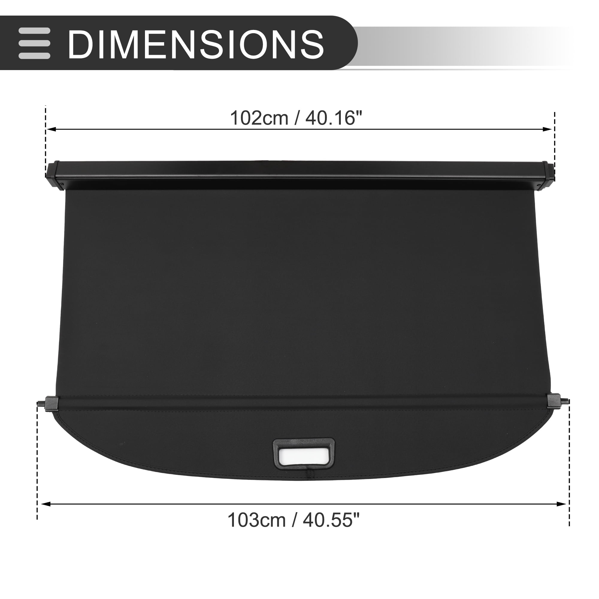 Unique Bargains Retractable Cargo Cover for Buick Rear Trunk Parcel Shelf Shade Black
