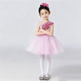 thumbnail image 4 of BRGZLK Dresses for Girls Peony Flower Sequin Puffy Skirt Sleeveless Round Neck Girl Mesh Straps Dress Performance Dress Pink 7-8 Years, 4 of 5