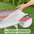 thumbnail image 5 of Multicolor Geometric Boho Pattern Round Fitted Tablecloth with Elastic Edge,Dining Table Cover Waterproof,Outdoor Round Tablecloth for Camping,Dining,Indoor and Outdoor, 5 of 7