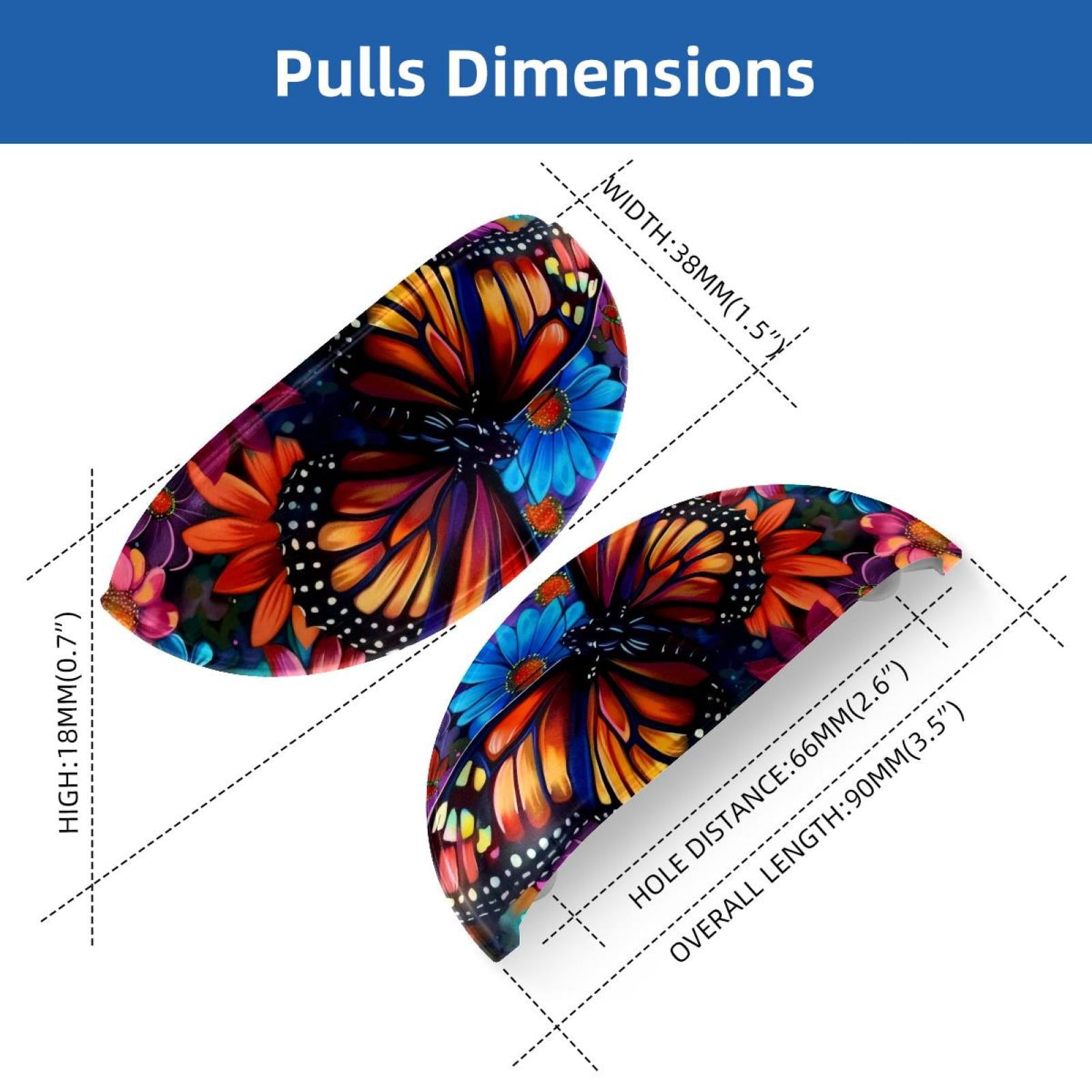 PhooArto 6 Pcs Cup Drawer Pulls, Flying Butterfly Flower Shell Shape Handles Cabinet Knobs for Dresser Cupboard Closet Wardrobe with Screws