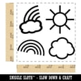 thumbnail image 2 of Rainbow Clouds Sun Medley Square Rubber Stamp Stamping Scrapbooking Crafting - Small 1.25in, 2 of 7